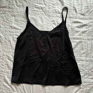vanity fair Dainty black basic cami womens L 38/44 stretch minimalist capsule